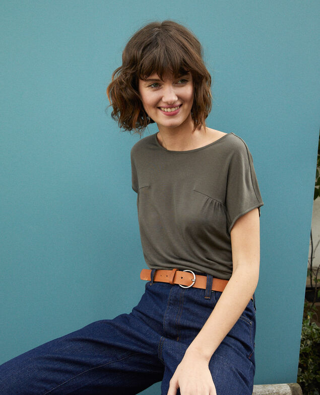 Round neck t-shirt Olive night