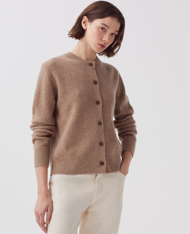 Wool cardigan U321 beige