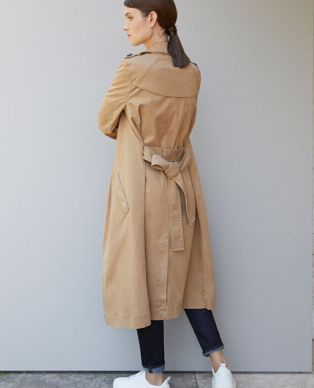 Long floaty trench coat Chamois rose