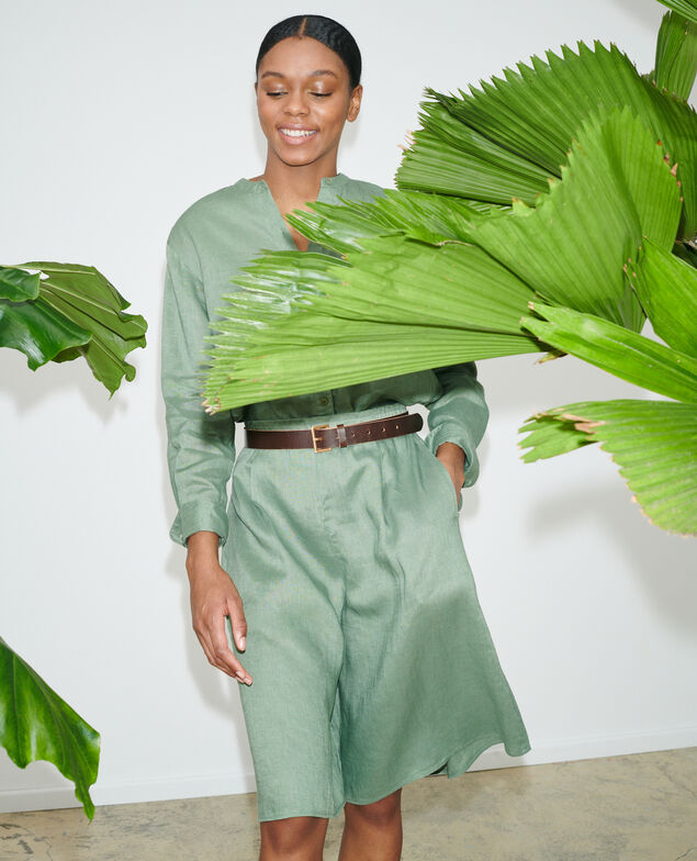 BABETH - Linen skort 52 green