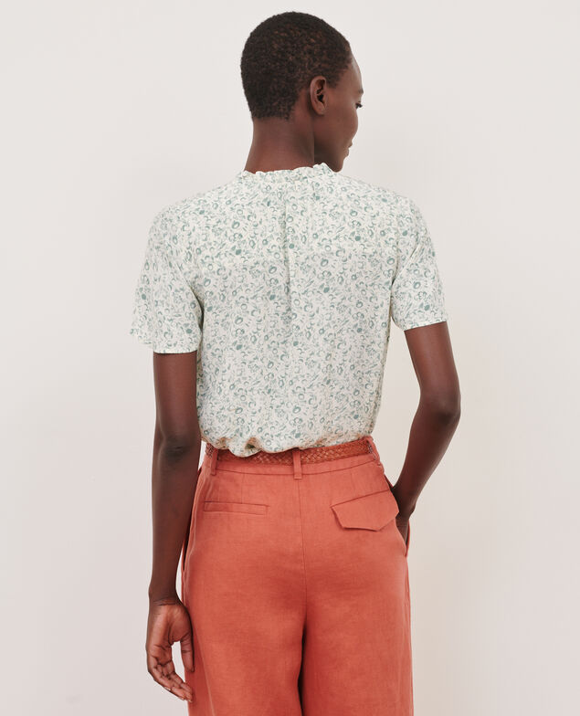 Short-sleeve fluid blouse 101 print natural
