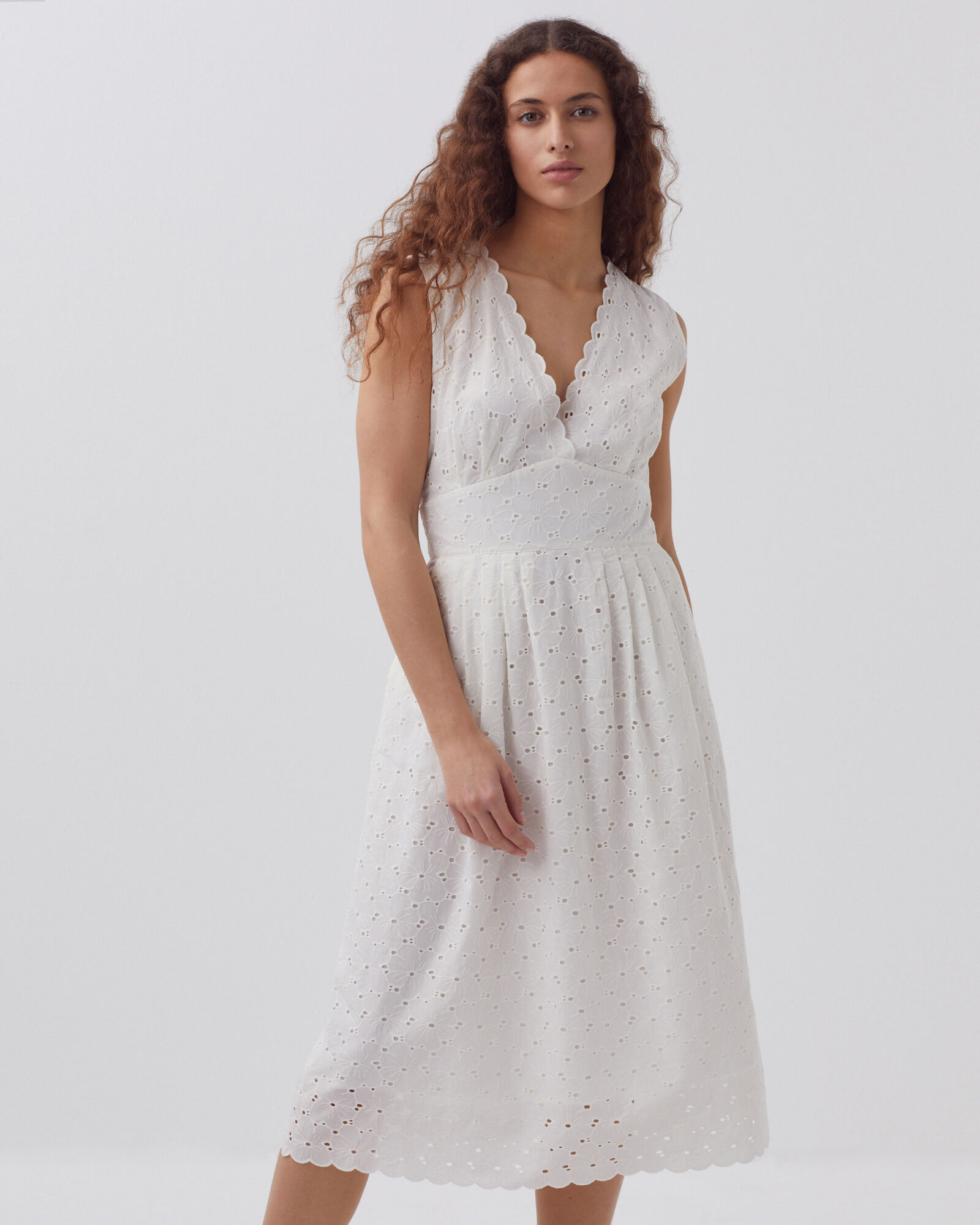 Broderie anglaise maxi dress white - Comptoir des Cotonniers