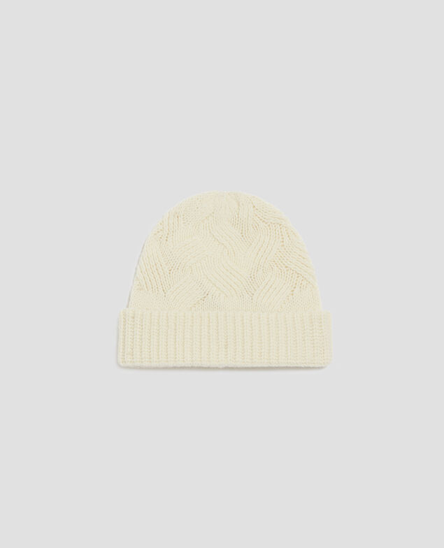 Wool beanie I010 glass green beige