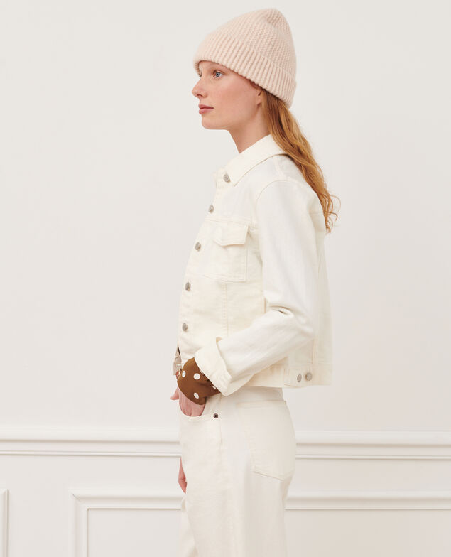 Short denim jacket 7209c 108 denim white