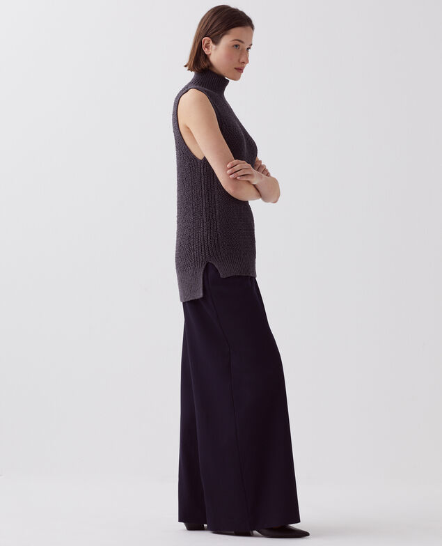 Sleeveless jumper I070 magnet gray
