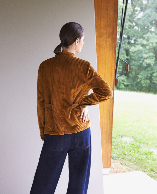 Ribbed corduroy jacket Golden brown