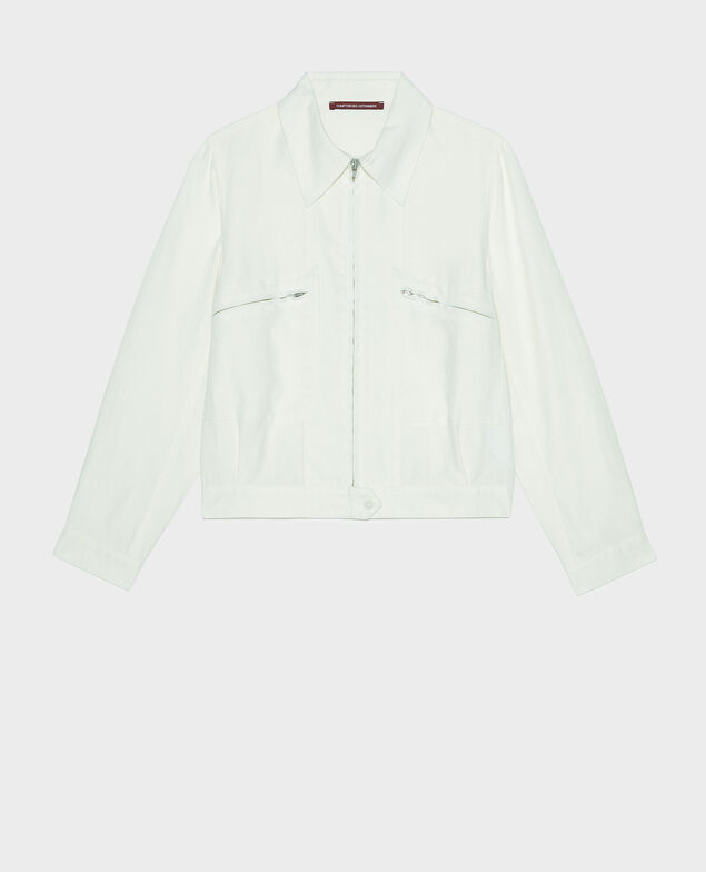Linen zipped jacket Gardenia