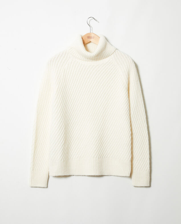 Roll neck jumper Off white