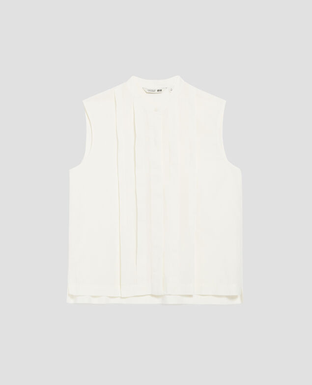 Sleeveless blouse H013 gardenia