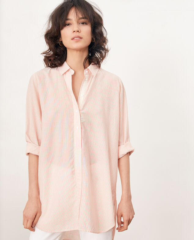 Striped oversize shirt Tangerine stripes
