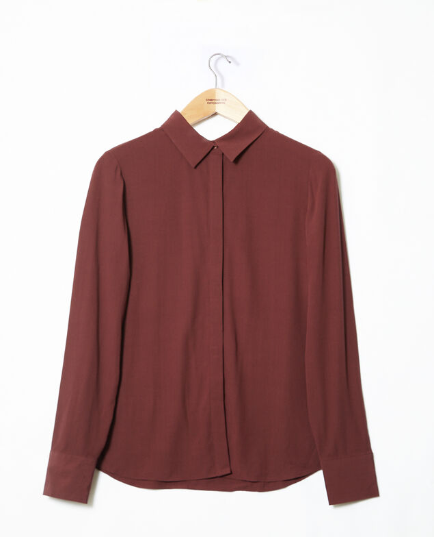 Straight-cut shirt Brown