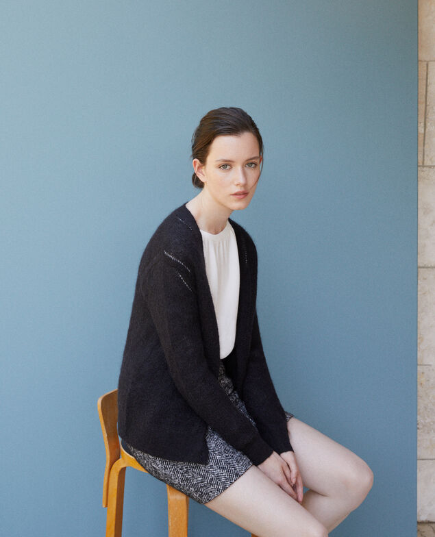 Cardigan with mohair Black