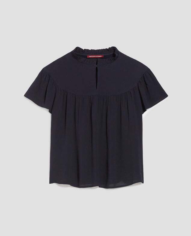 Short-sleeve Fluid blouse H695 night sky