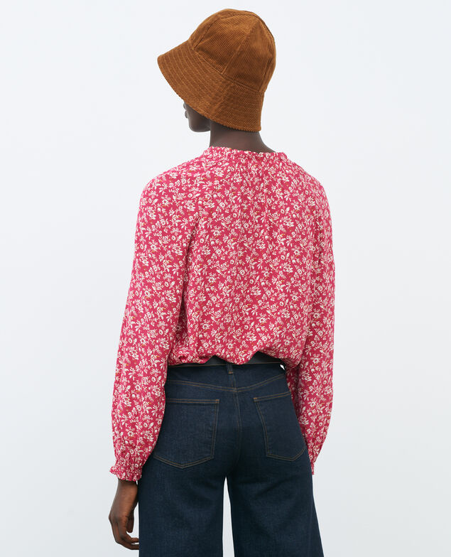 Flowing printed top Indienne red