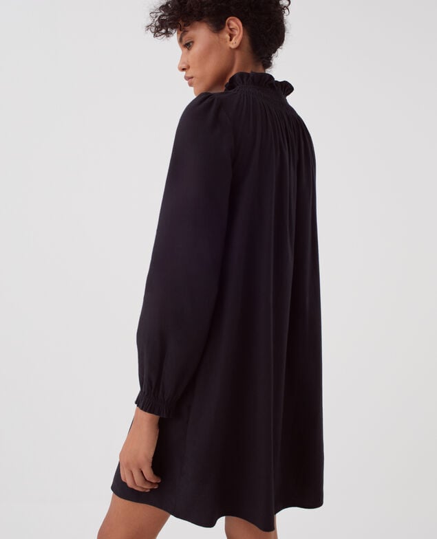 AGLAÉ - Mini dress with ruffle neck H091 black beauty