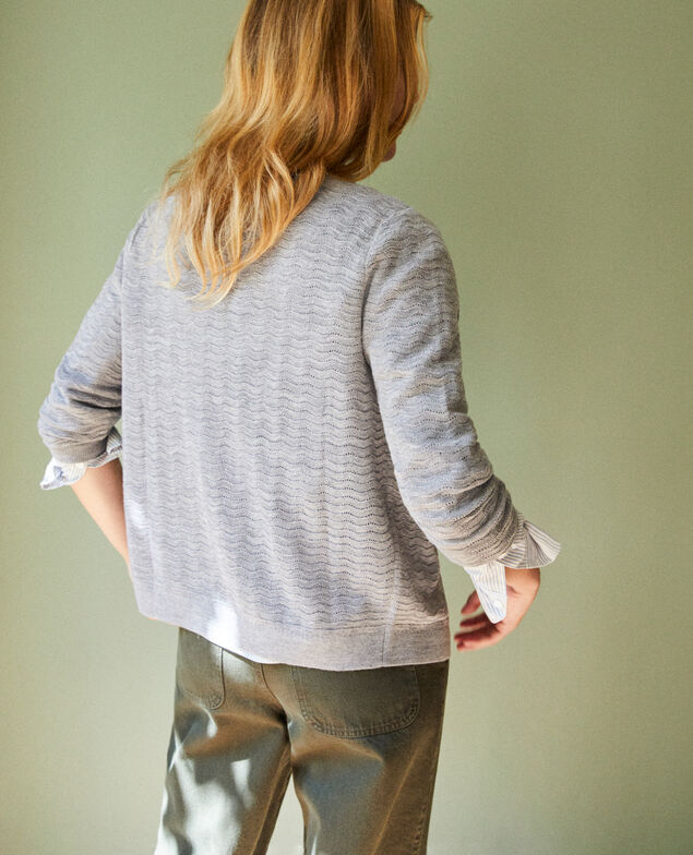 Cardigan 100% Merino Wool Medium grey