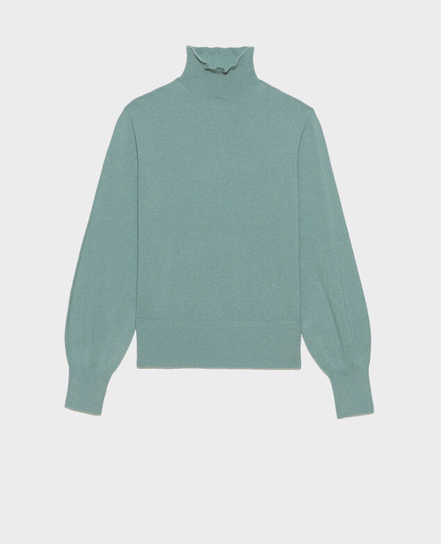 3D fine cashmere turtleneck jumper Chinois green