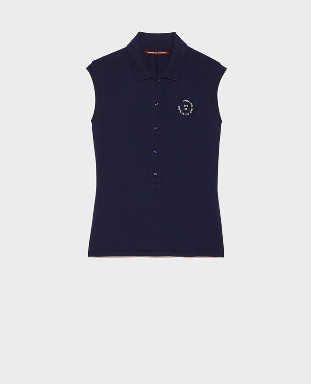 Cotton polo shirt Maritime blue