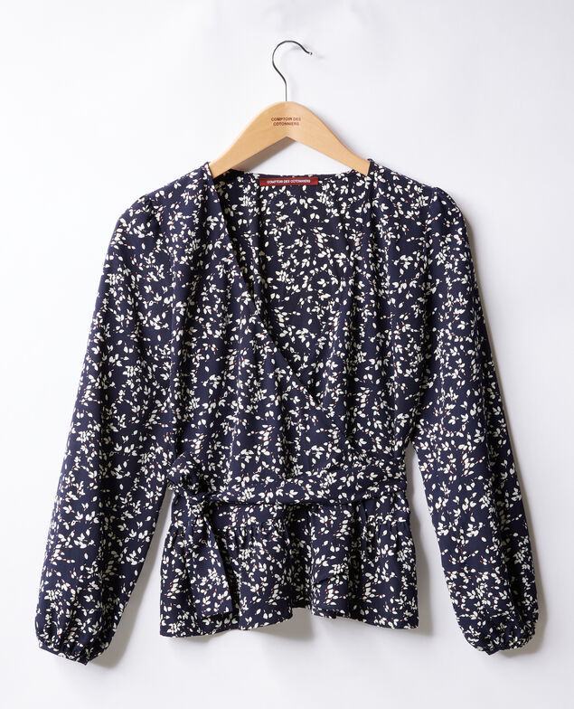 Printed wrap blouse Canopee marine