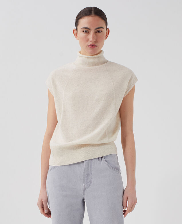 Sleeveless cashmere jumper I011 lurpak ecru