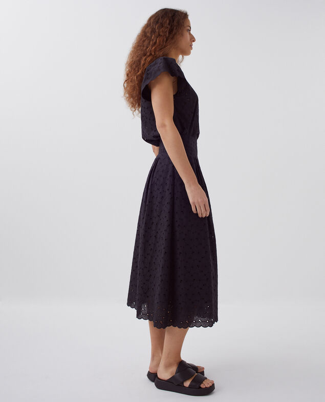 Broderie anglaise maxi dress H091 black beauty