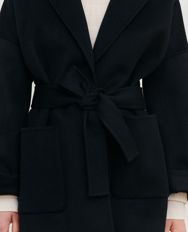 Wool blend short coat 09 black
