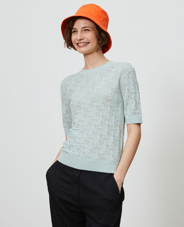 Linen and cotton jumper Blue haze