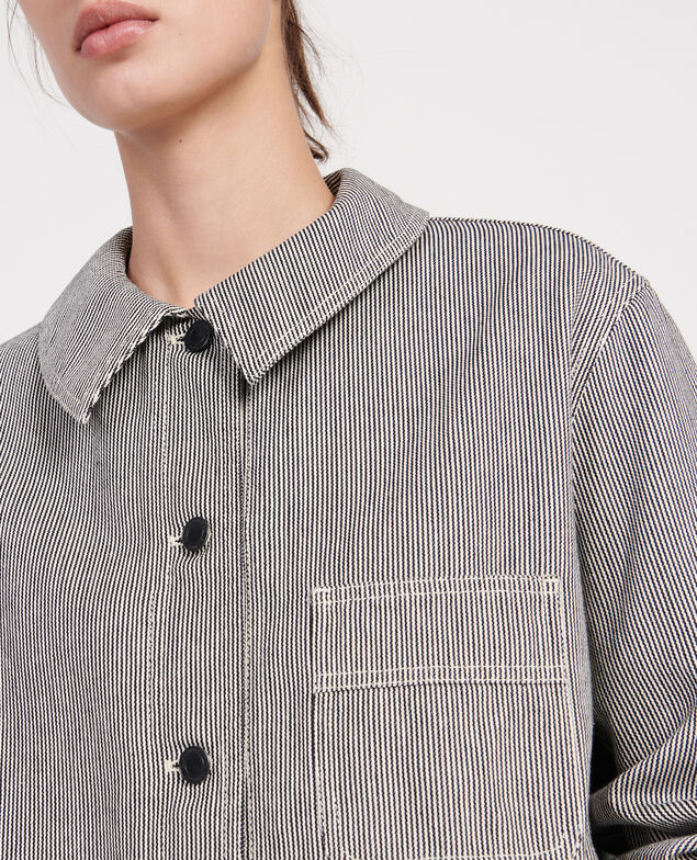 Cotton work jacket Denim stripes
