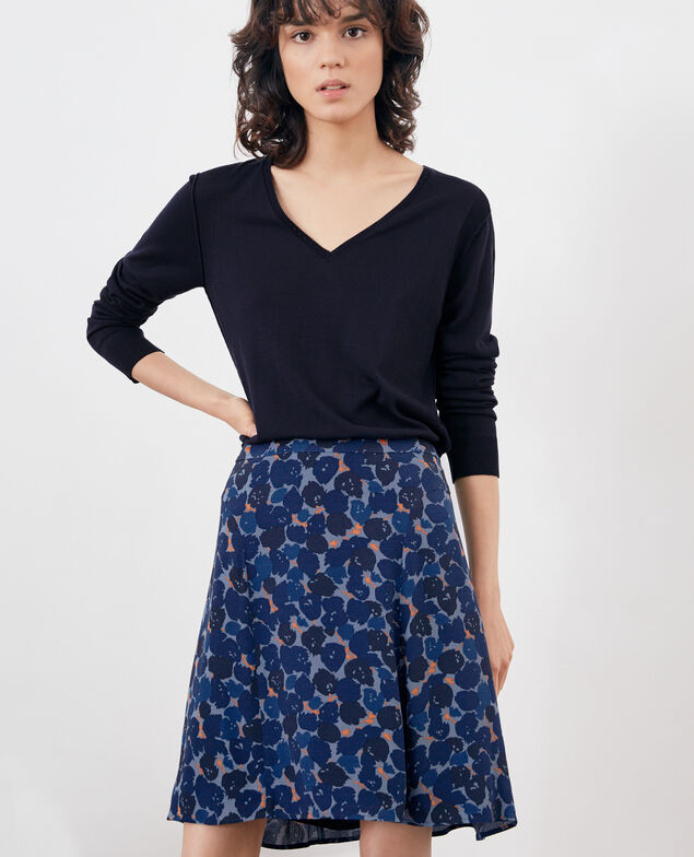 Printed skirt Blossom shadow indigo