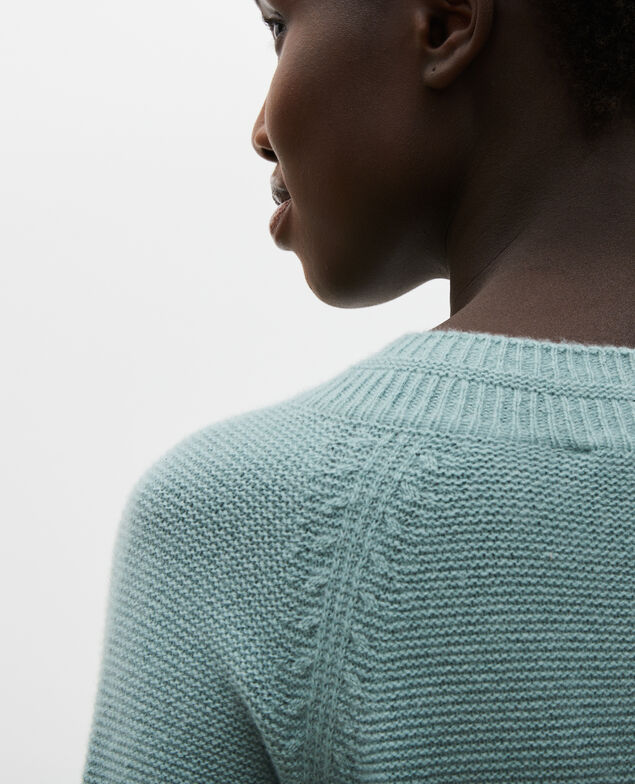 3D cashmere flared jumper dress Chinois green
