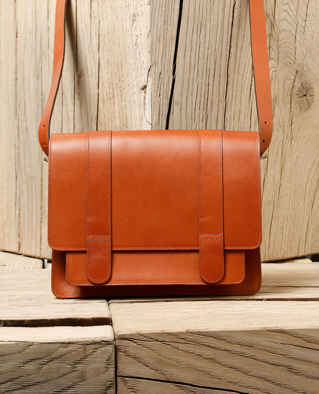 Smooth leather bag, large model Brown