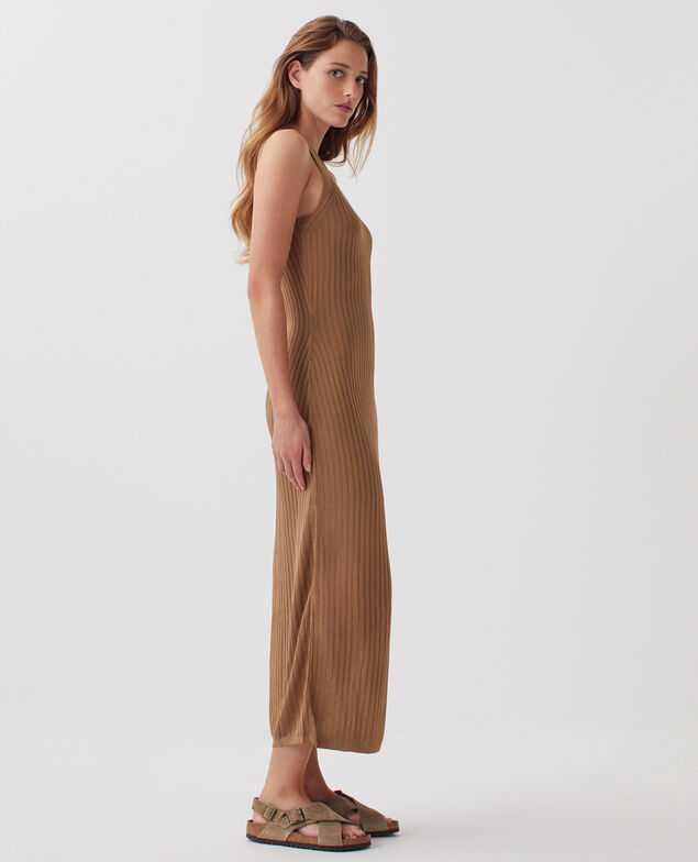 Rib knit maxi dress H330 tiger's eye