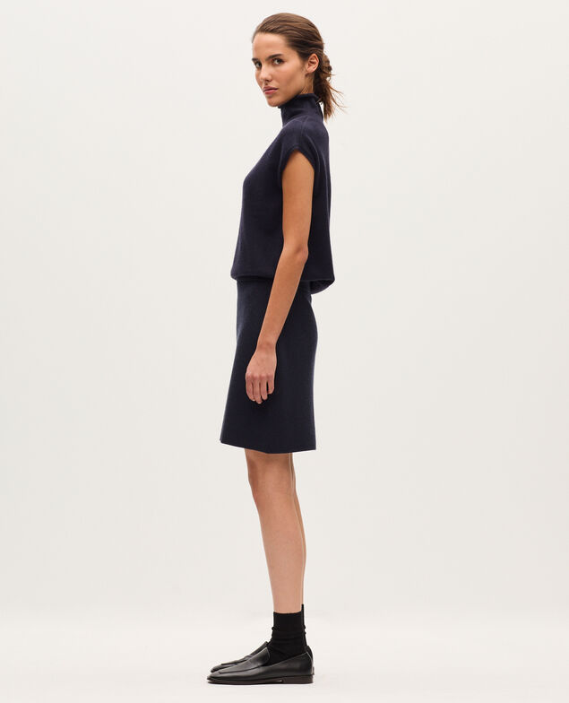 Merino wool mini skirt H695 night sky