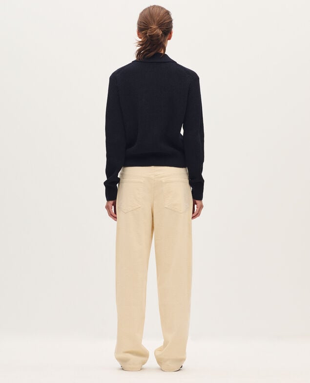 Barrel leg corduroy trousers U010 off white