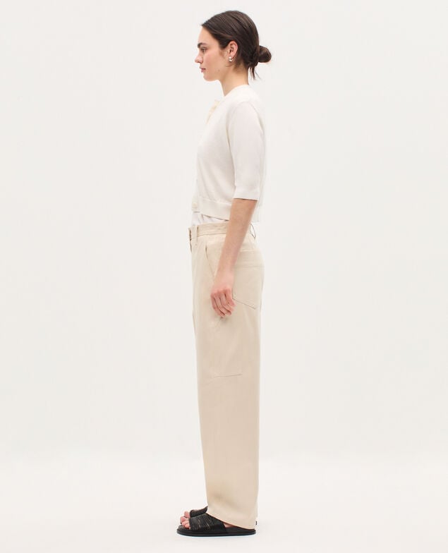 Merino wool and silk cardigan H013 gardenia