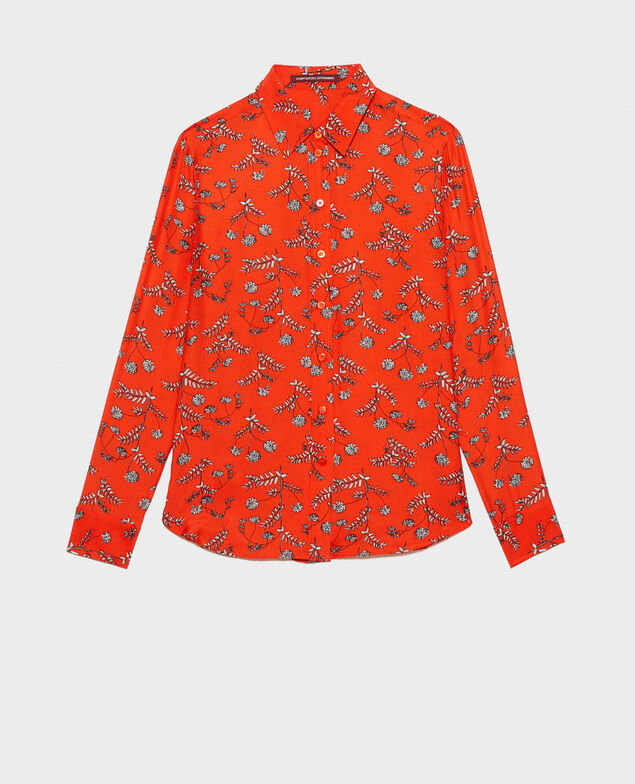 SIBYLLE - Printed silk shirt Coronille spicy