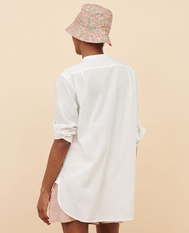 Cotton shirt with high-low hem 01 white