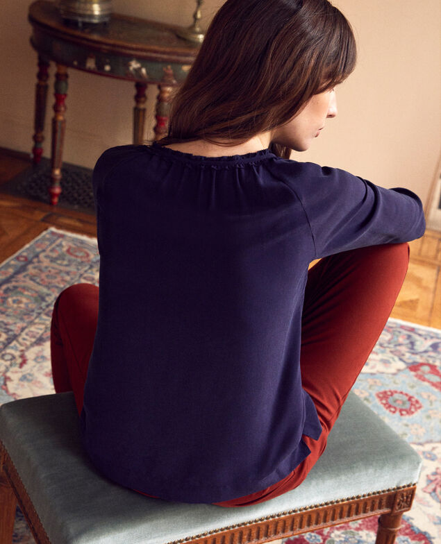 Blouse with silk Evening blue
