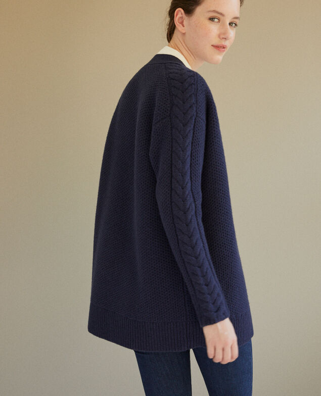 Cardigan with braiding details Blue