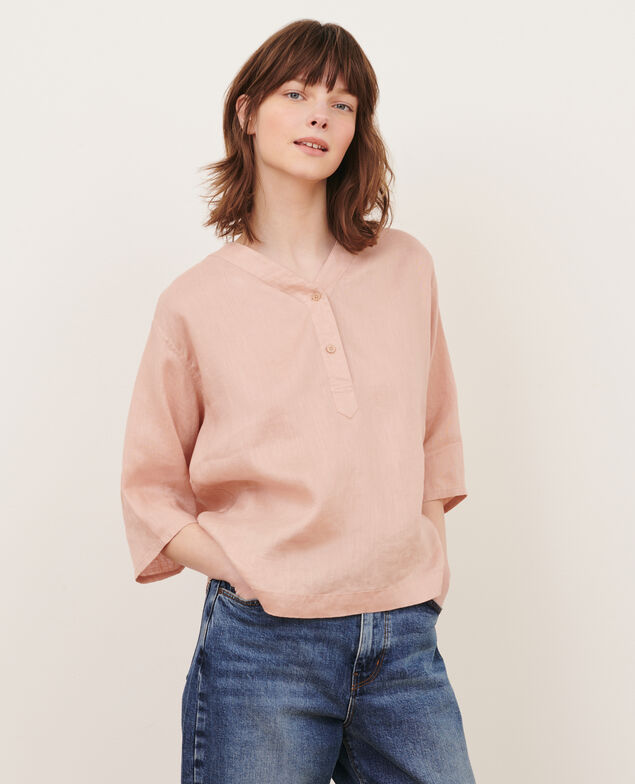 Linen tunic blouse 32 beige