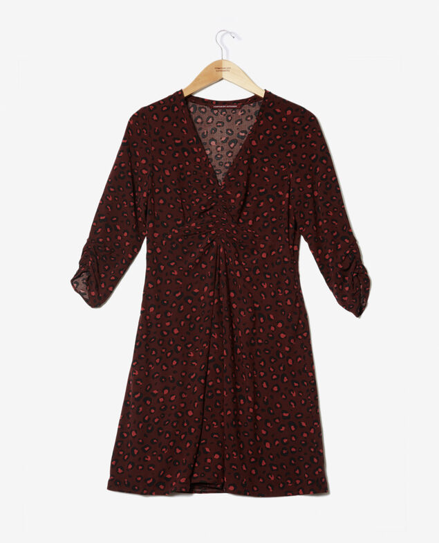 V-neck dress Brown