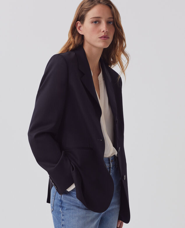 Wool blazer H091 black beauty