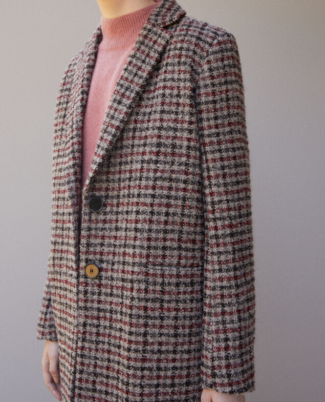 Straight fit coat Red