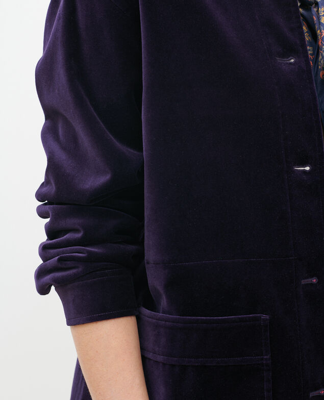 Short velvet jacket Purple