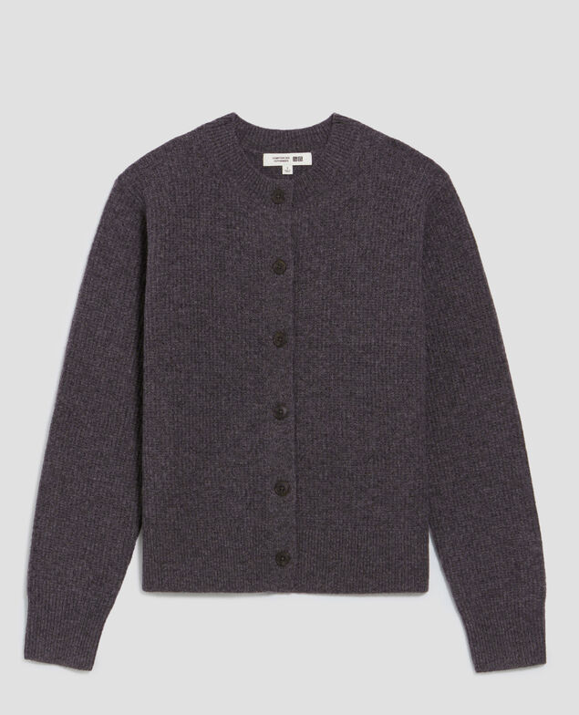 Wool cardigan U081 dark grey