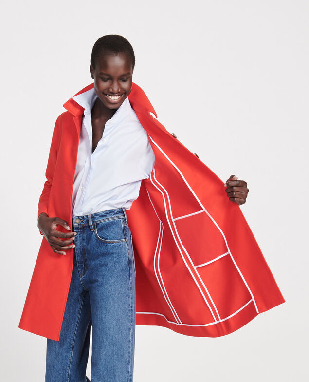 Cotton overcoat Fiery red