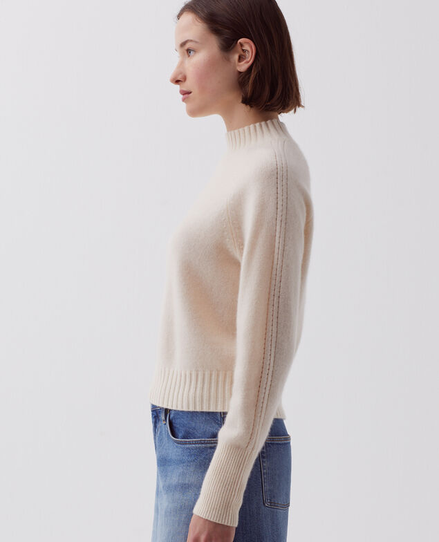 Cashmere polo neck jumper I300 pearled ivory