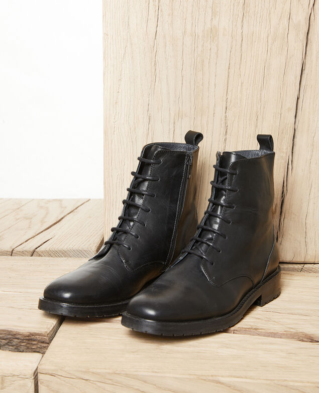 Smooth leather ankle boots Noir