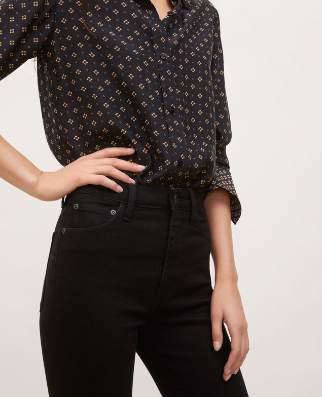 SLIM HIGH RISE - Cropped 5 pocket jeans Noir denim