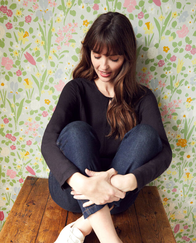 Embroidered blouse Noir